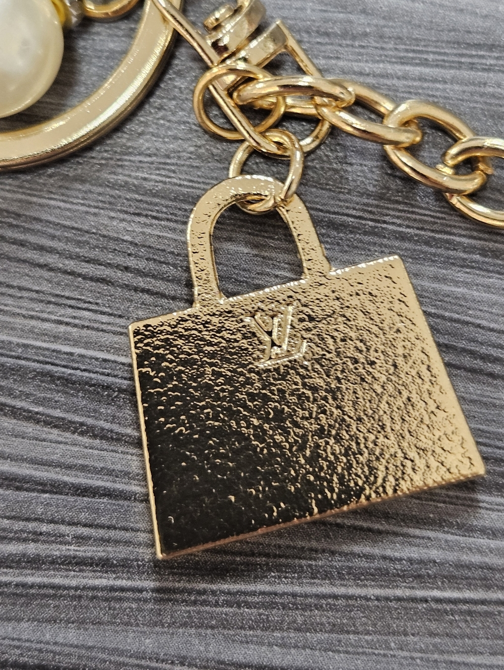 NEW LV Stamped Black Enamel Purse Charm Reimagined On Handmade Bag Charm - Picture 10 of 11